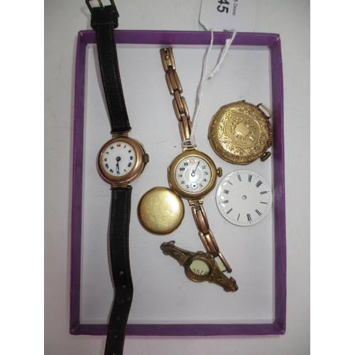 345 - Ladies 18ct Gold Watch on a 9ct Gold Expanding Bracelet, Ladies 18K Gold Fob Watch, Ladies 9ct Gold ... 