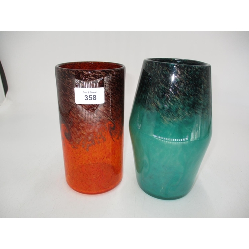 358 - Two Strathearn Glass Vases, 19 and 20cm