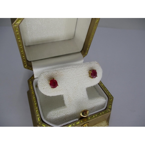 393 - 9ct Gold Ruby Stud Earrings