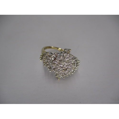 397 - 10ct Gold and Diamond Art Deco Style Ring