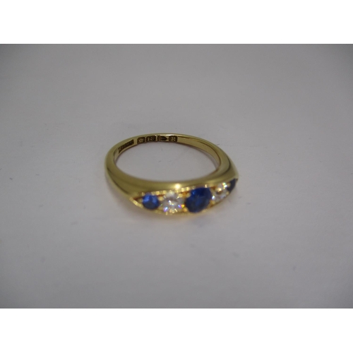 399 - Antique 1901 18ct Gold Sapphire and Diamond Ring