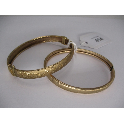 414 - Two 9ct Gold Bangles, 15.85g