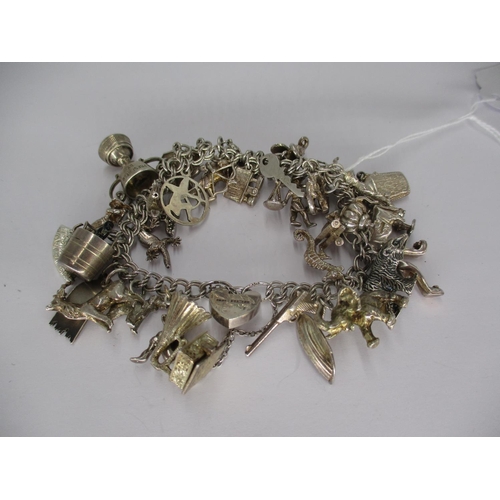 416A - Silver Charm Bracelet, 88.10g