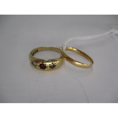 431 - 18ct Gold Wedding Ring, 1.2g, and a 9ct Gold Ring, 3.72g