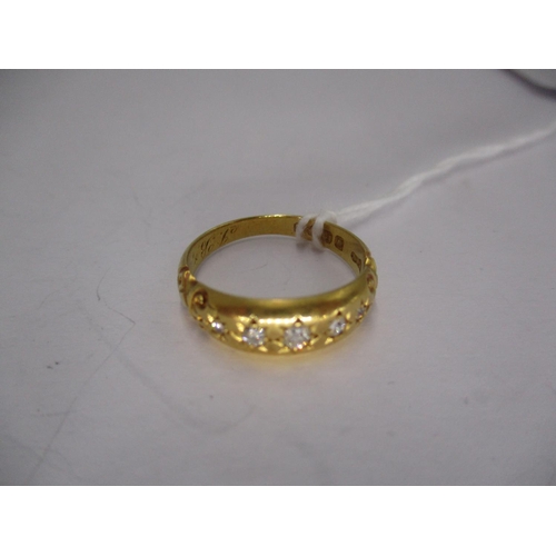 441 - Victorian 18ct Gold 5 Stone Diamond Ring, 4.35g, Size O