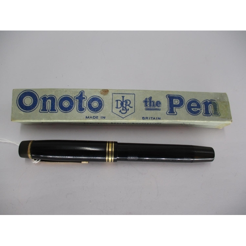 468 - A De La Rue Onoto Fountain Pen with 14K Gold Nib, in original card box