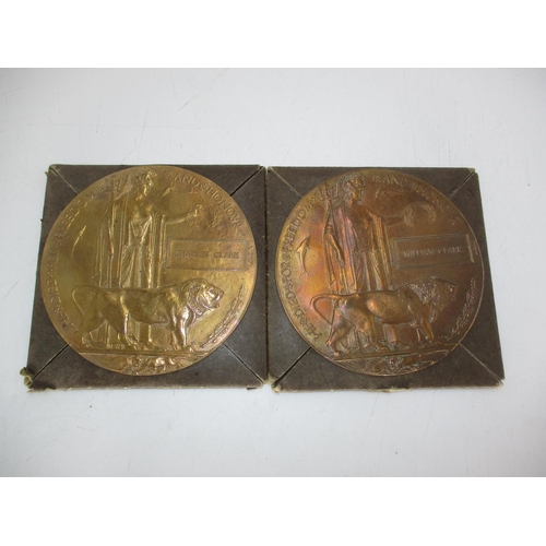 528 - Family Pair of WWI Bronze Death Plaques/Pennies to Charles Clark and William Clark