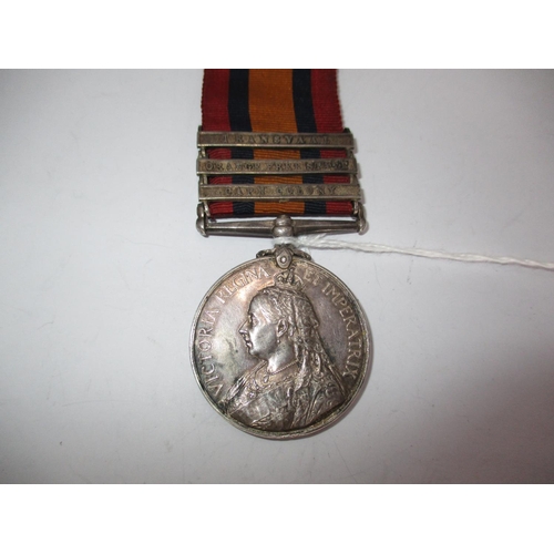 529 - Victoria South Africa Medal with 3 Clasps, Transvaal, Orange Free State, Cape Colony, Presented to 2... 