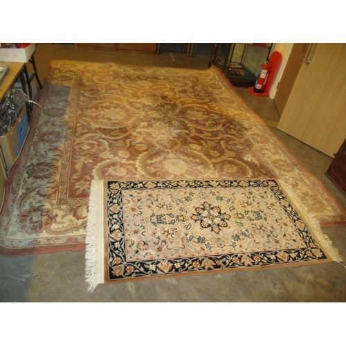 554 - Traditional Deep Pile Border Pattern Carpet, 370x270cm, along with a Chinese Rug