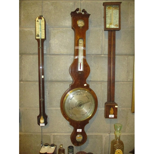 562 - Inlaid Mahogany Banjo Barometer by D. Bett