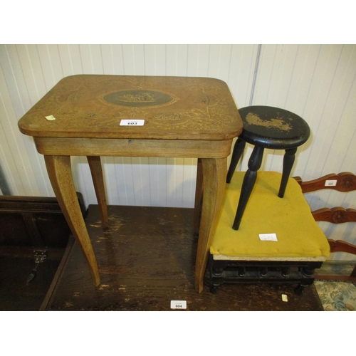 603 - Sorrento Musical Work Table and 2 Stools