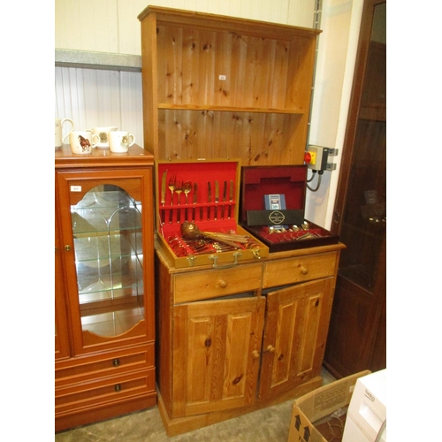 618 - Pine Shelved Back Dresser, 91cm