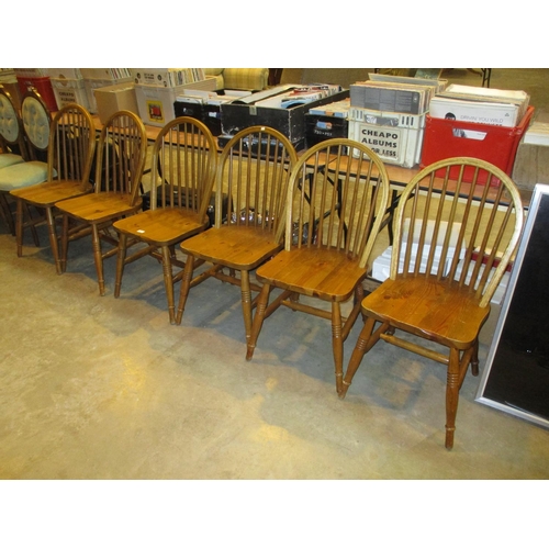 637 - Set of 6 Hoop Back Kitchen Chairs