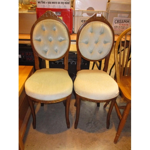 638 - Pair of Deep Buttoned Bedroom Chairs