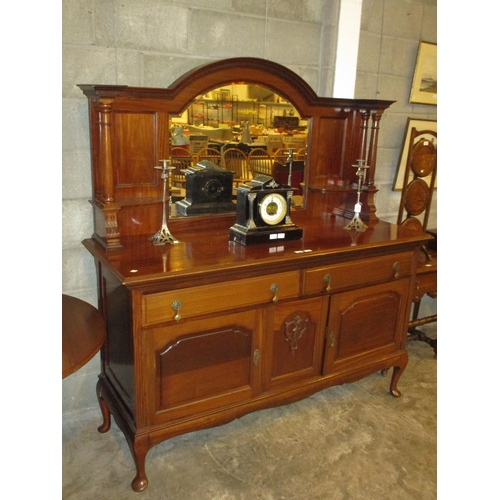 663 - 1920's Mahogany Mirror Back Sideboard, 168cm