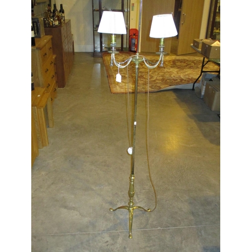 675 - Brass Standard Lamp on Tripod Base