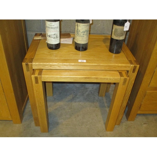 677 - Modern Oak Nest of 2 Tables