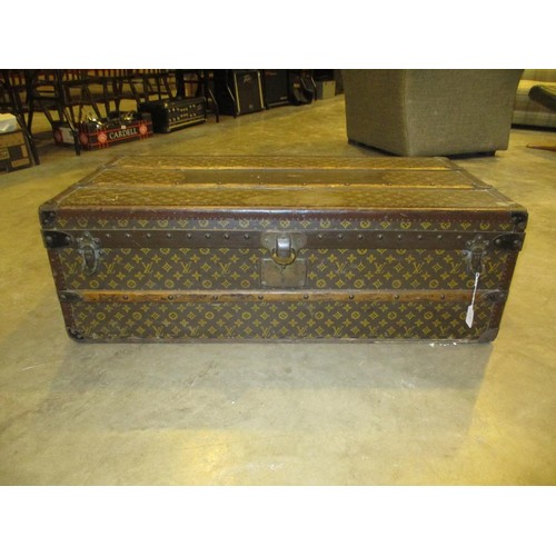 680 - Louis Vuitton Cabin Trunk, Early 20th Century, covered in monogram canvas with Louis Vuitton label a... 