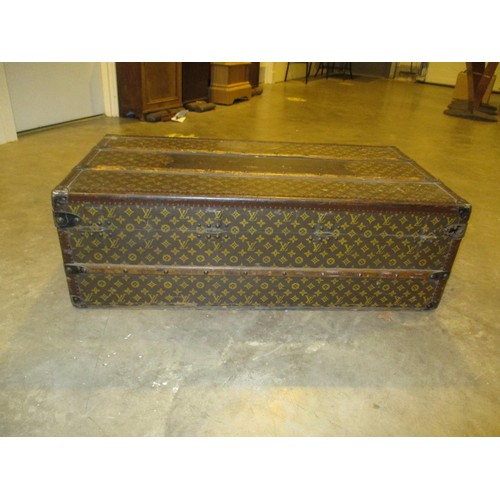 680 - Louis Vuitton Cabin Trunk, Early 20th Century, covered in monogram canvas with Louis Vuitton label a... 