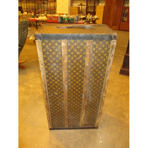 680 - Louis Vuitton Cabin Trunk, Early 20th Century, covered in monogram canvas with Louis Vuitton label a... 