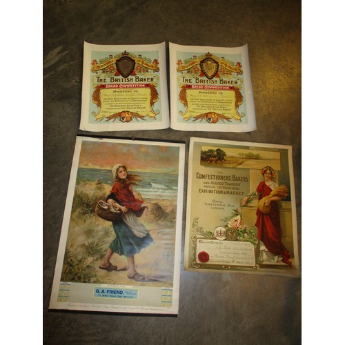 80 - Edwardian and Later Bakers Trade Posters, Calendars and Certificates For AG Kidd etc (15)