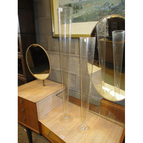 113 - Two Tall Glass Vases, 100 and 80cm