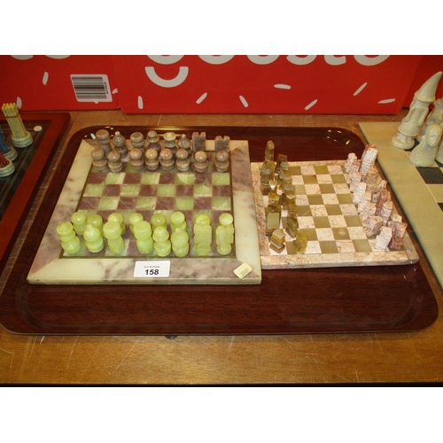 158 - Two Onyx Chess Sets