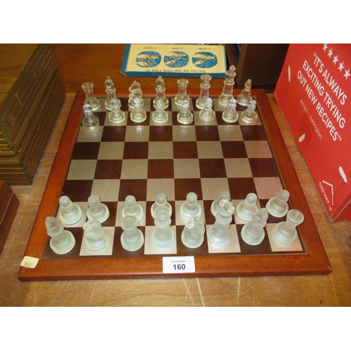 160 - Frosted and Clear Perspex Chess Set