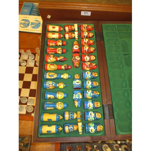 163 - Cased Russian Figure Chess Set