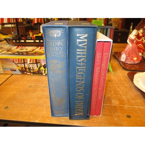 179 - Folio Society Grimms Fairy Tales, Myths & Legends of India, Alice's Adventures in Wonderland and Thr... 