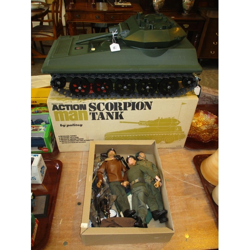 193 - Action Man Scorpion Tank, 3 Figures and Accessories