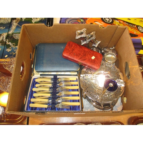 199 - Box of Silver Plated Items and Cutlery