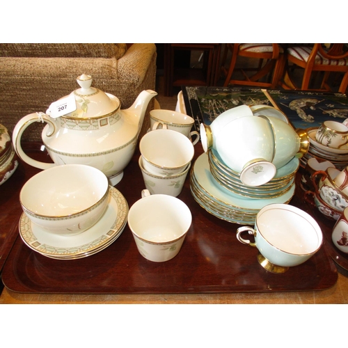 207 - Royal Doulton White Nile 11 Piece Tea Set and Tuscan 17 Piece Tea Set