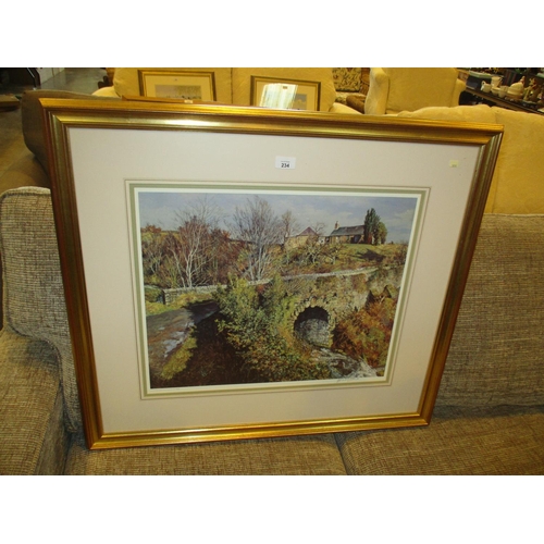 234 - James McIntosh Patrick Signed Print of a Farm and Bridge, 412/850