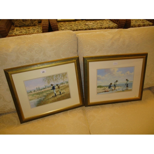 236 - Pair of Pastel Pictures of Children. each 22x32cm