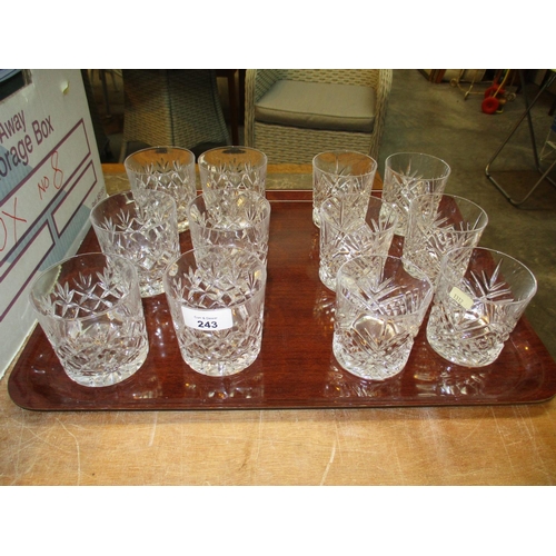 243 - Two Sets of Crystal Whisky Tumblers