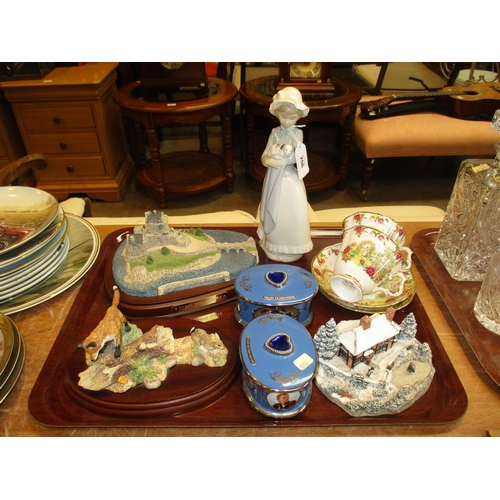 256 - Border Fine Arts Fox and Hare, Nao Figure, Pair of Royal Albert Cups and Saucers etc