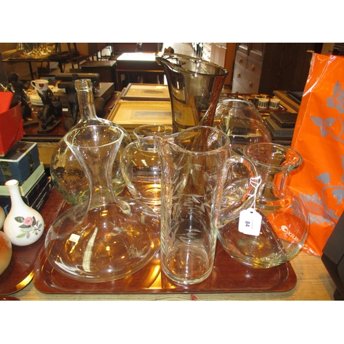 84 - Two Glass Water Jugs, Carafe, Bottle and Vases