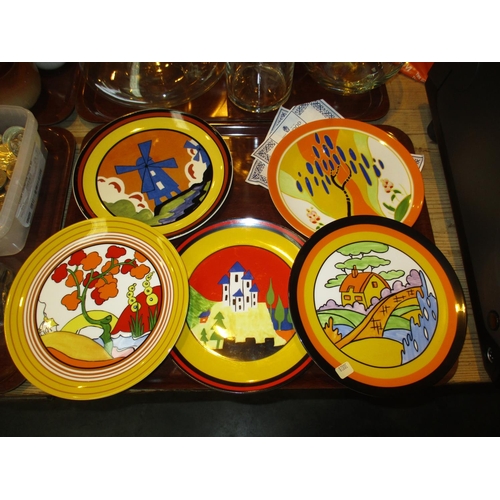 85 - Five Wedgwood Plates - The Bizarre World of Clarice Cliff