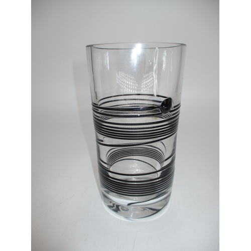 334 - Boda Glass Trailing Line Decorated Vase, 18cm