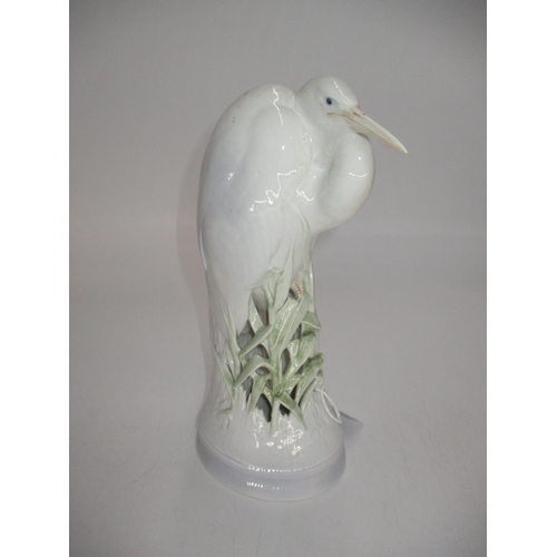 367 - Royal Copenhagen Heron Standing in Reeds, 27cm