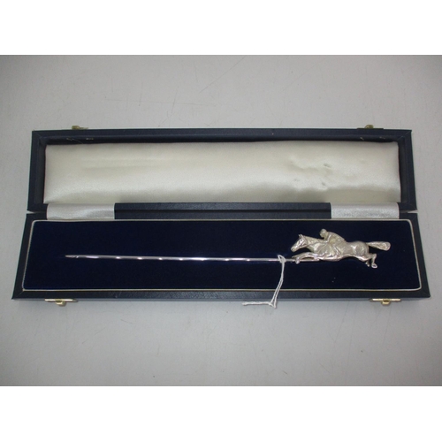 368 - London Silver Horse and Jockey Letter Knife with Case