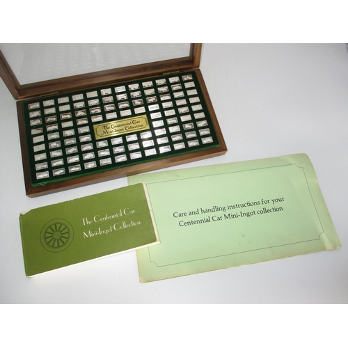 375 - Franklin Mint The Centennial Car Mini Ingot Collection with Booklet and Papers, the ingots are 925 s... 