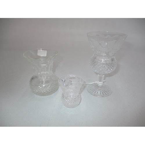 382 - Edinburgh Crystal Thistle Sherry Glass, 12cm, and 2 Tumblers