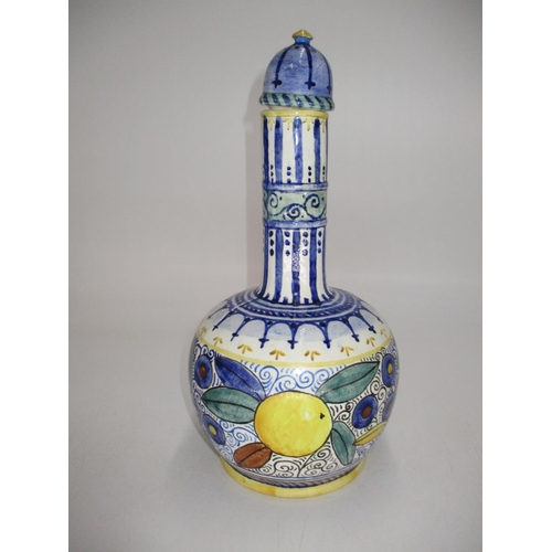 383 - Mak Merry 1925 Hand Painted Bottle Neck Vessel with Cover, 31cm