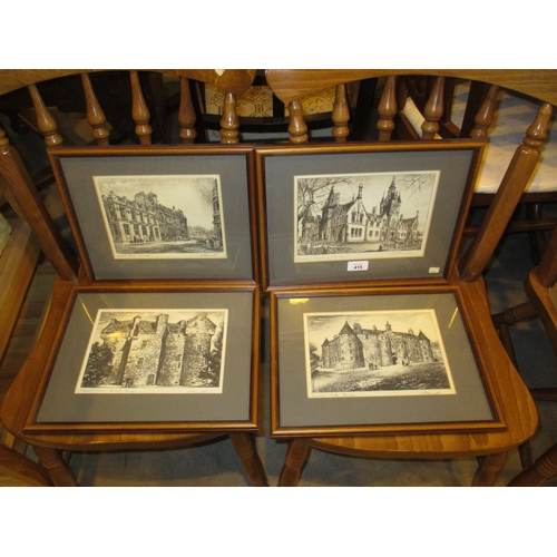 415 - Four Signed and Framed Dundee Etchings by W P Vannet