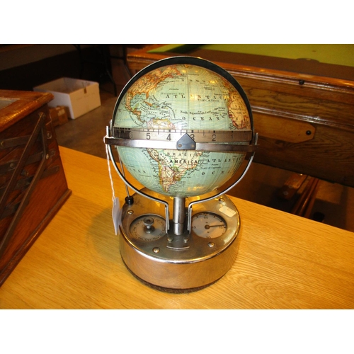 419 - Vintage Chrome Globe Lamp