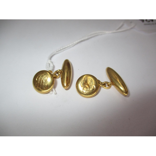 424 - Pair of 18ct Gold Cufflinks, 7.12g