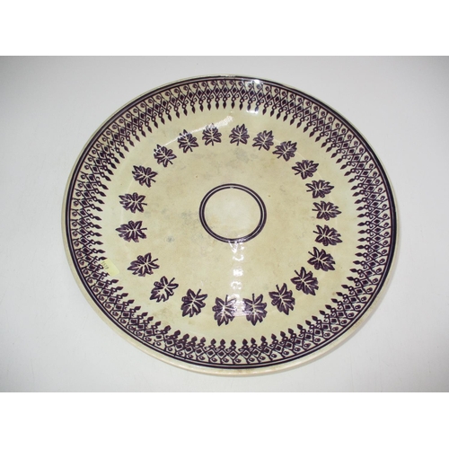 477 - Victorian Scottish Printed Pottery Shallow Dish, 33cm