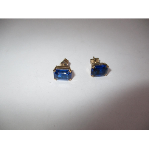 478 - Pair of 9ct Gold and Blue Stone Ear Studs